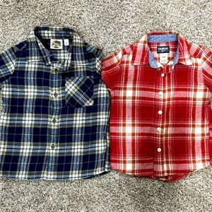 Boys 4T flannel button up shirts